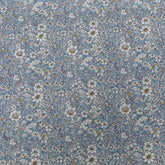 Tissu popeline 100 % coton à petits motifs floraux vintage (CP0221-BLEU CIEL)